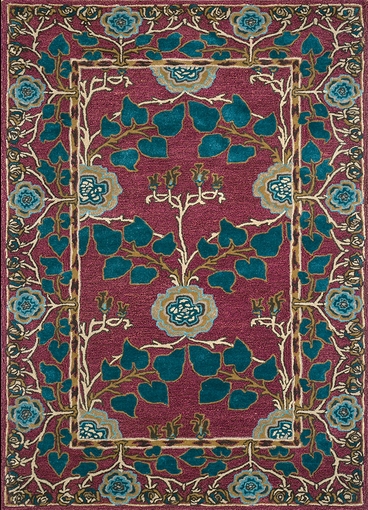 mythos red and orange wool and viscose hand tufted Rug - HeadShot