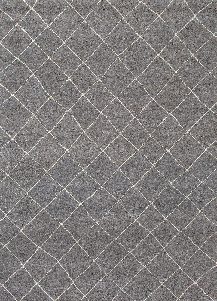 contour grey and black wool and viscose hand tufted Rug - HeadShot