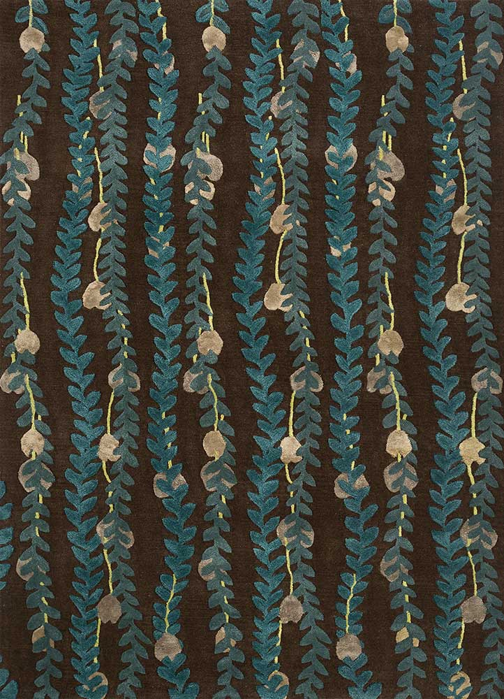 hacienda beige and brown wool and viscose hand tufted Rug - HeadShot