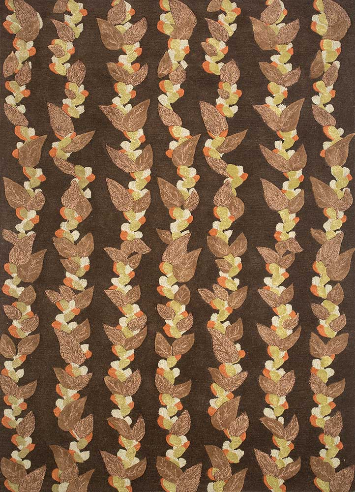 hacienda beige and brown wool and viscose hand tufted Rug - HeadShot