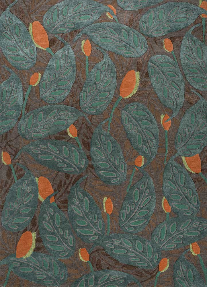 hacienda blue wool and viscose hand tufted Rug - HeadShot