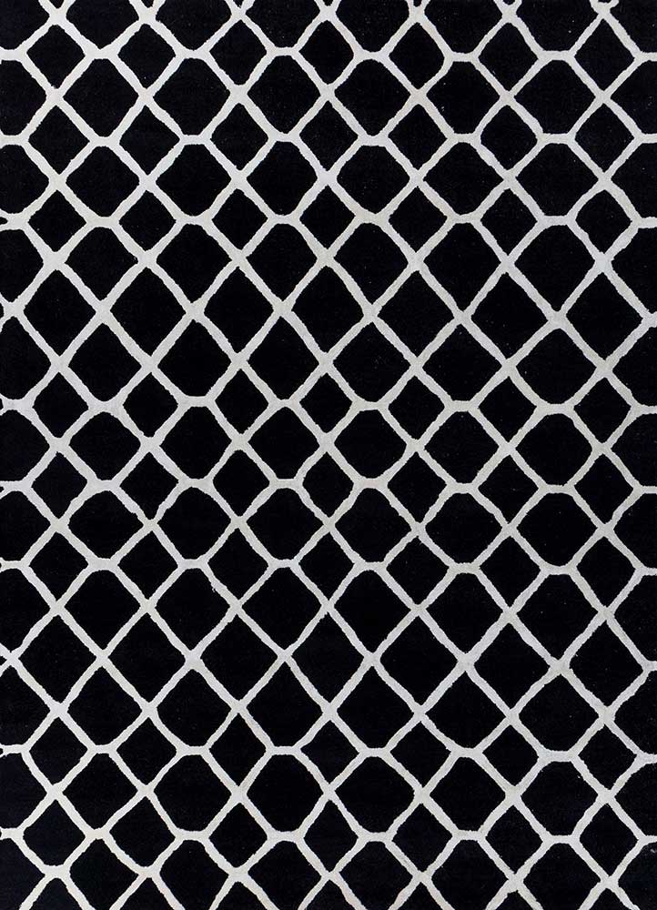 contour grey and black wool and viscose hand tufted Rug - HeadShot