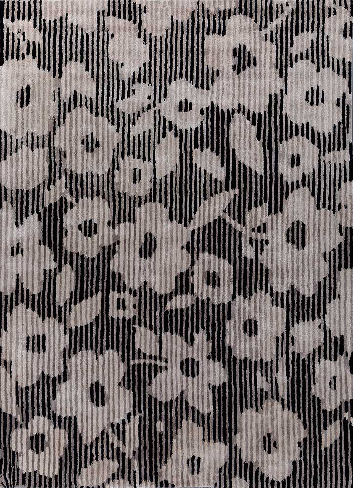 hacienda grey and black wool and viscose hand tufted Rug - HeadShot