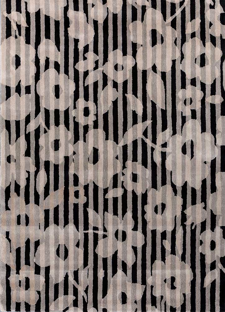 hacienda grey and black wool and viscose hand tufted Rug - HeadShot
