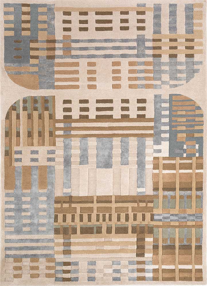 come around ivory wool and viscose hand tufted Rug - HeadShot