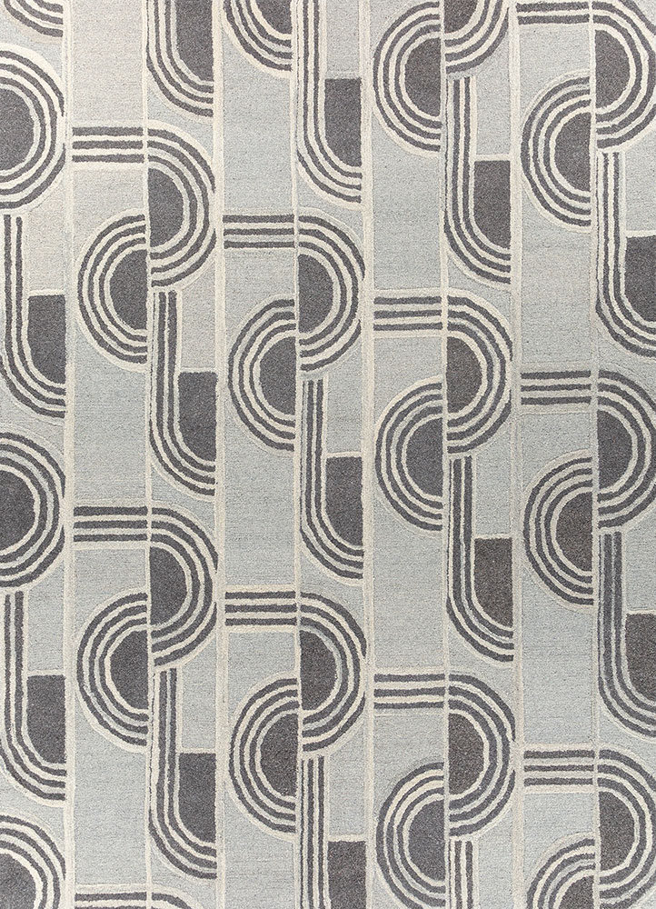 pathways ivory wool and viscose hand tufted Rug - HeadShot