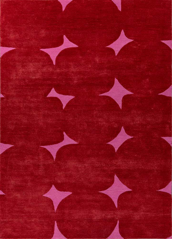 confetti red and orange wool and viscose hand tufted Rug - HeadShot