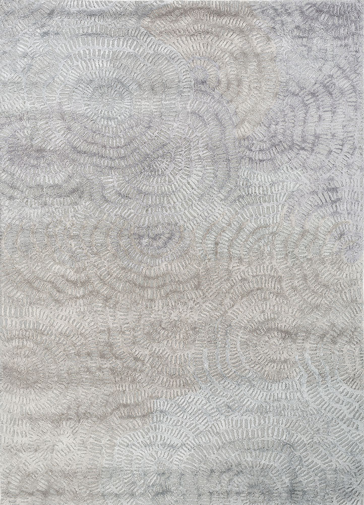 aurelia blue wool and viscose hand tufted Rug - HeadShot