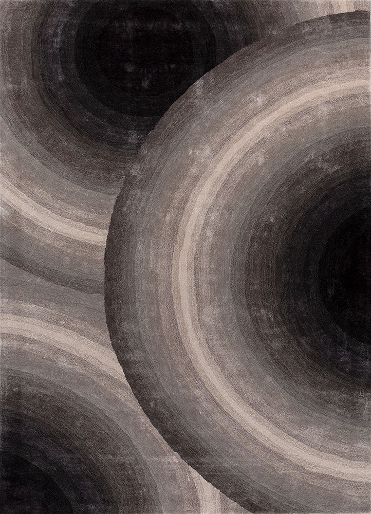 chroma ivory wool and viscose hand tufted Rug - HeadShot