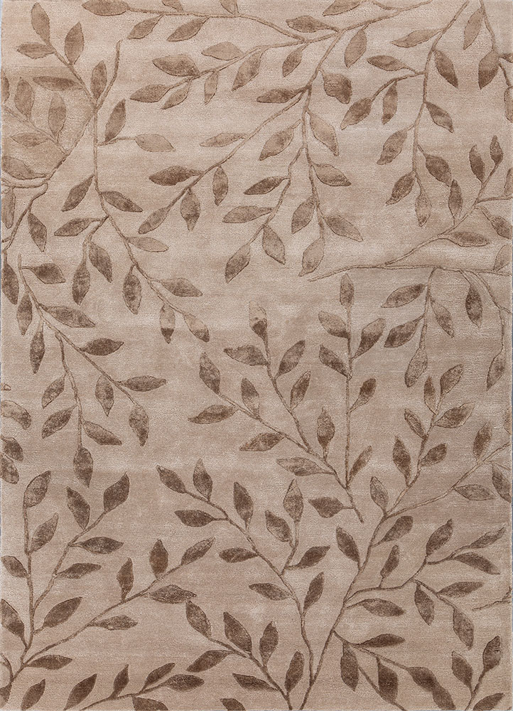 aurelia beige and brown wool and viscose hand tufted Rug - HeadShot