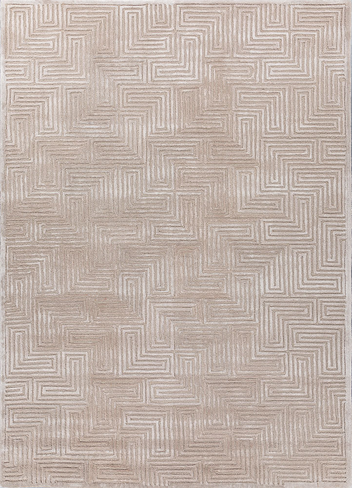cera ivory wool and viscose hand tufted Rug - HeadShot