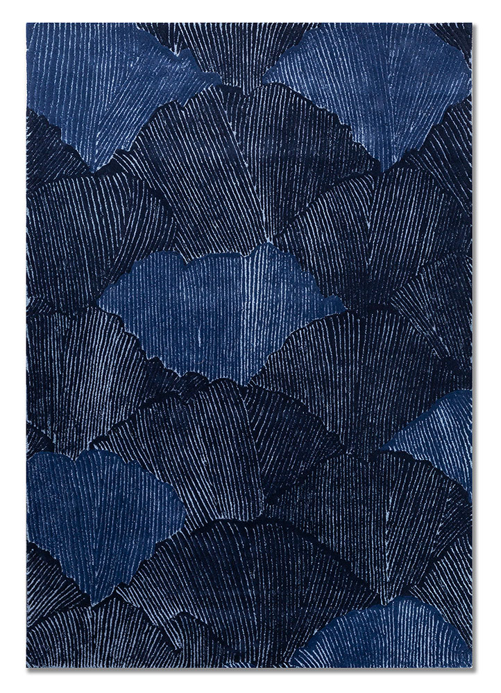 aurelia blue wool and viscose hand tufted Rug - HeadShot
