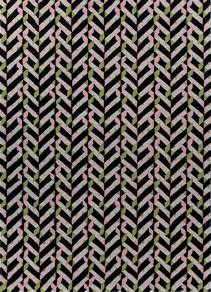 adrift grey and black wool hand tufted Rug - HeadShot