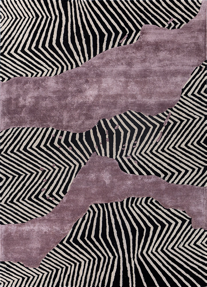 adrift grey and black wool and viscose hand tufted Rug - HeadShot
