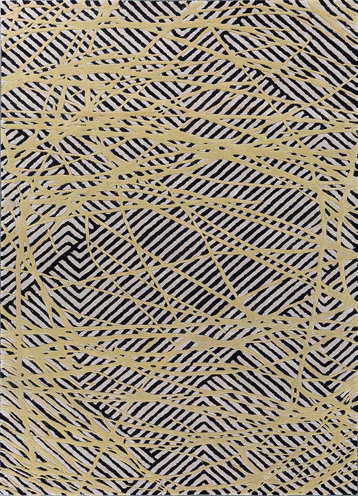 adrift grey and black wool and viscose hand tufted Rug - HeadShot