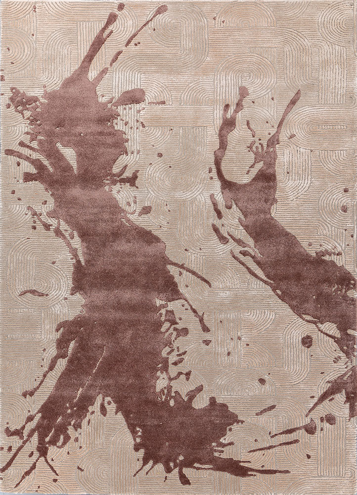 adrift beige and brown wool and viscose hand tufted Rug - HeadShot