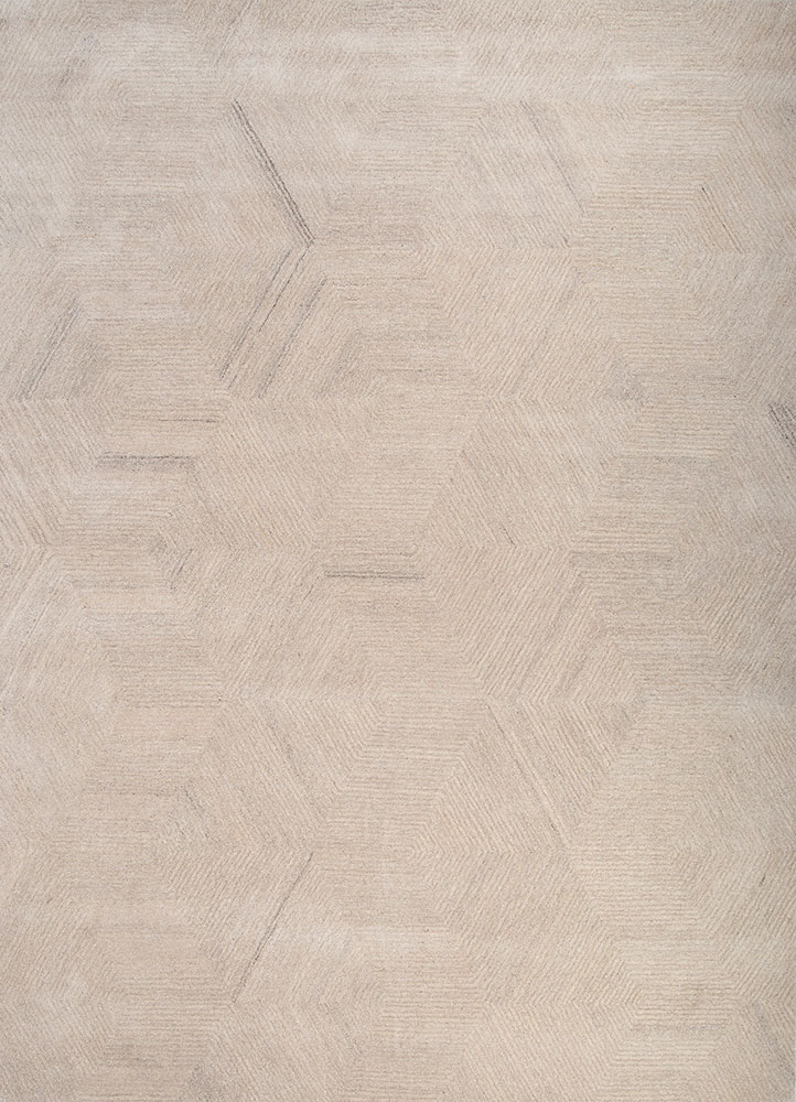 pathways ivory wool and viscose hand tufted Rug - HeadShot