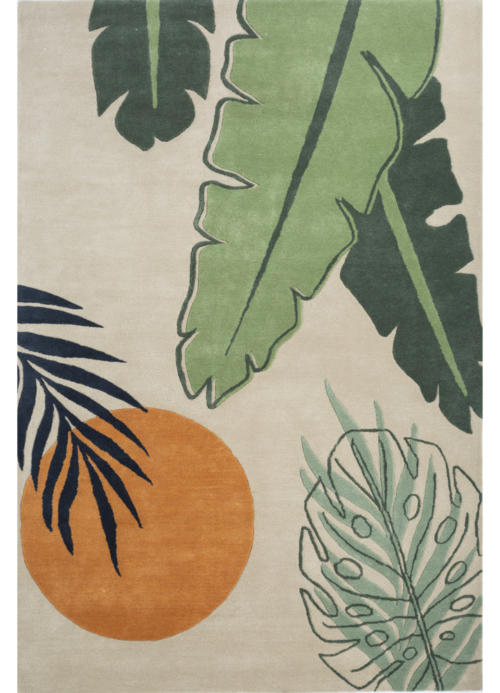 aprezo ivory wool hand tufted Rug - HeadShot