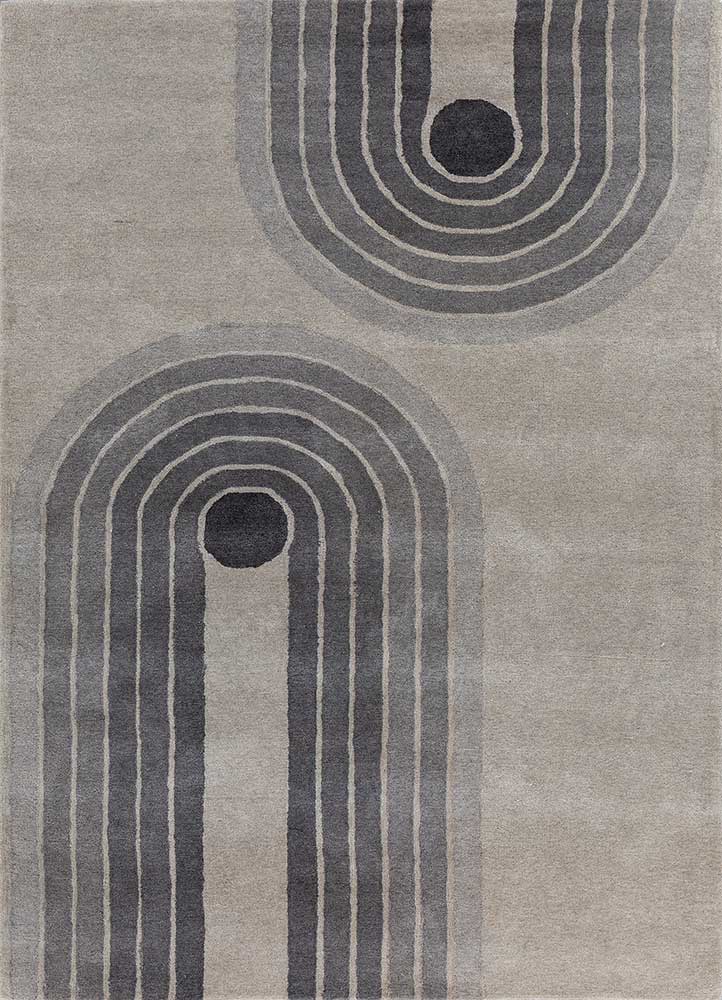 chroma grey and black wool hand tufted Rug - HeadShot