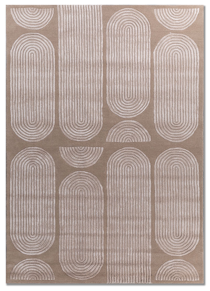caliedo ivory wool and viscose hand tufted Rug - HeadShot