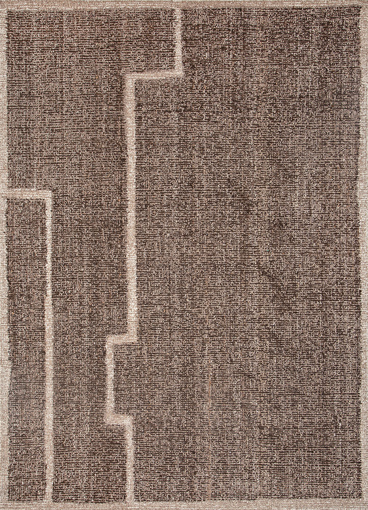 pathways beige and brown wool hand tufted Rug - HeadShot
