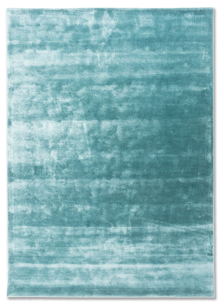 cera blue viscose hand tufted Rug - HeadShot