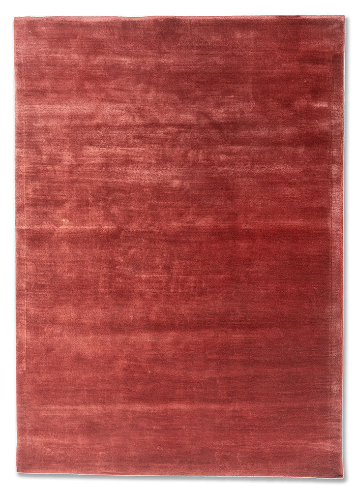 cera red and orange viscose hand tufted Rug - HeadShot