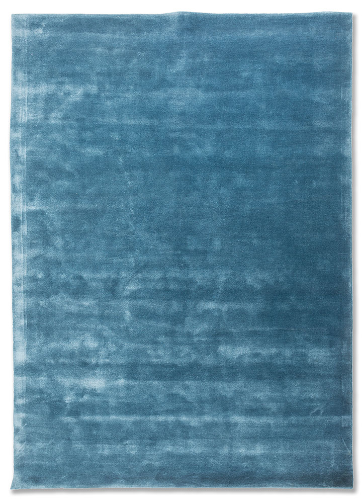cera blue viscose hand tufted Rug - HeadShot