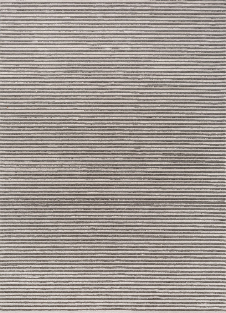 pathways grey and black wool hand tufted Rug - HeadShot