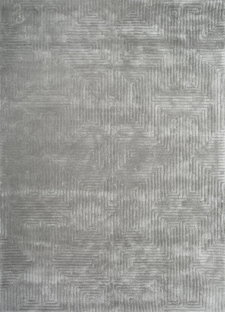 cera blue viscose hand tufted Rug - HeadShot