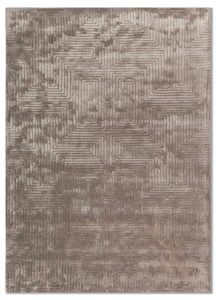 cera grey and black viscose hand tufted Rug - HeadShot