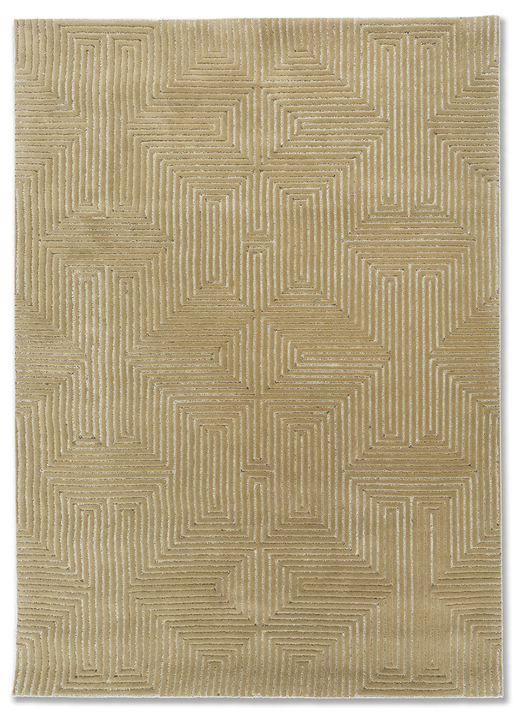 cera green wool and viscose hand tufted Rug - HeadShot