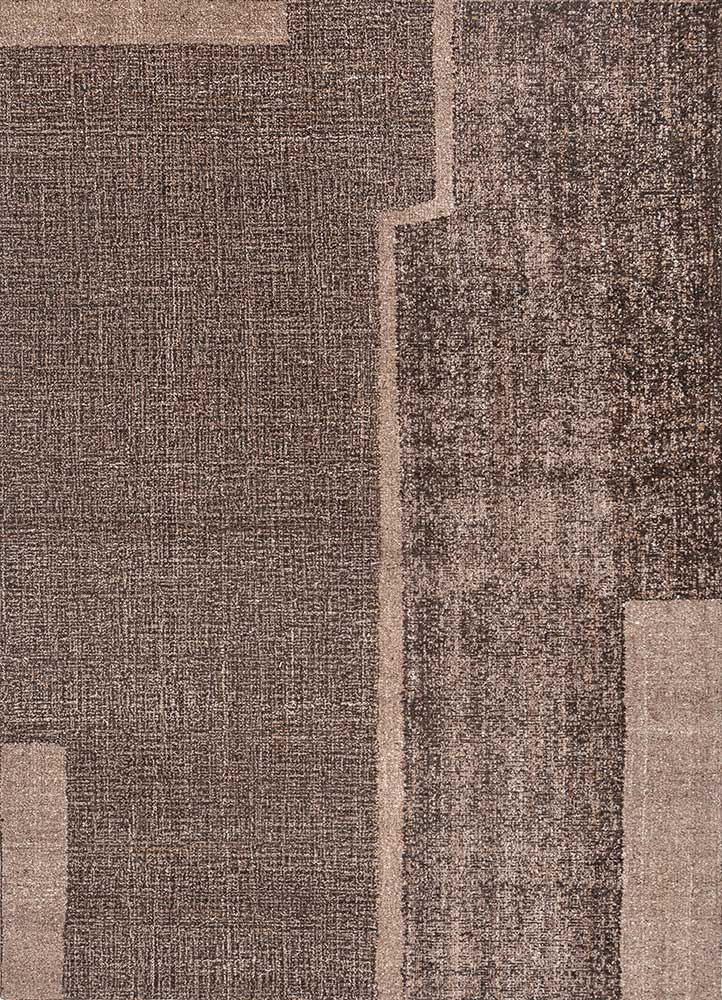 pathways beige and brown wool hand tufted Rug - HeadShot