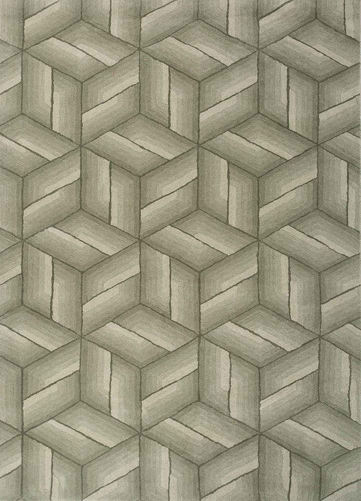 chroma blue wool hand tufted Rug - HeadShot