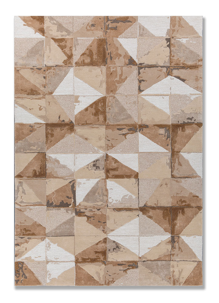 caliedo ivory wool and viscose hand tufted Rug - HeadShot