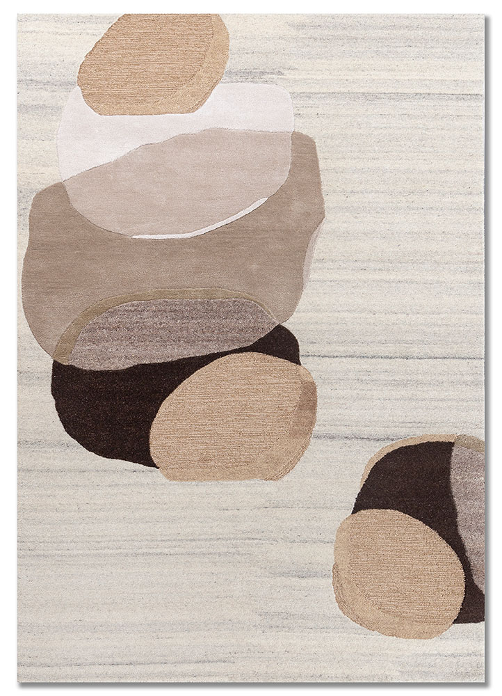 joy ivory wool and viscose hand tufted Rug - HeadShot