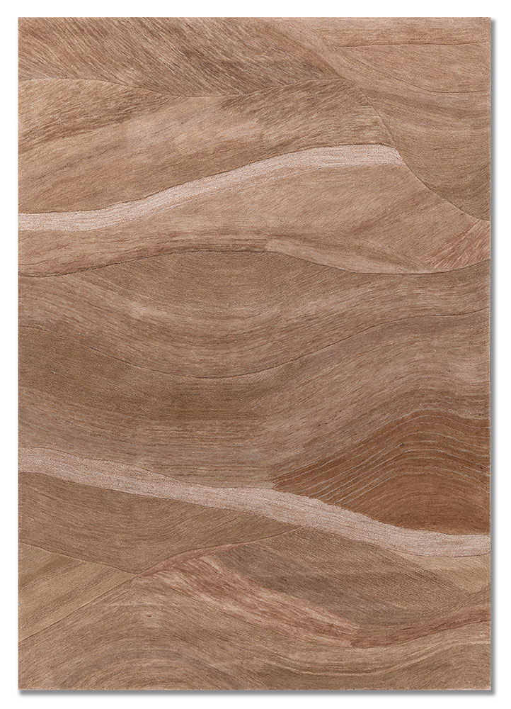 cera beige and brown wool and viscose hand tufted Rug - HeadShot