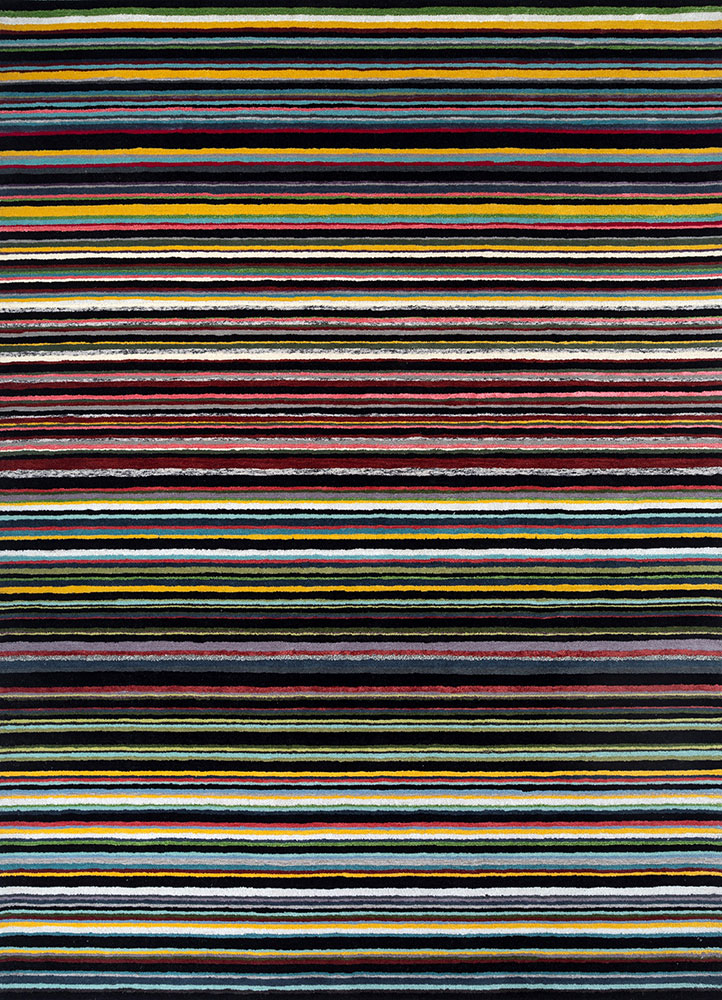 linear multi wool and viscose hand tufted Rug - HeadShot