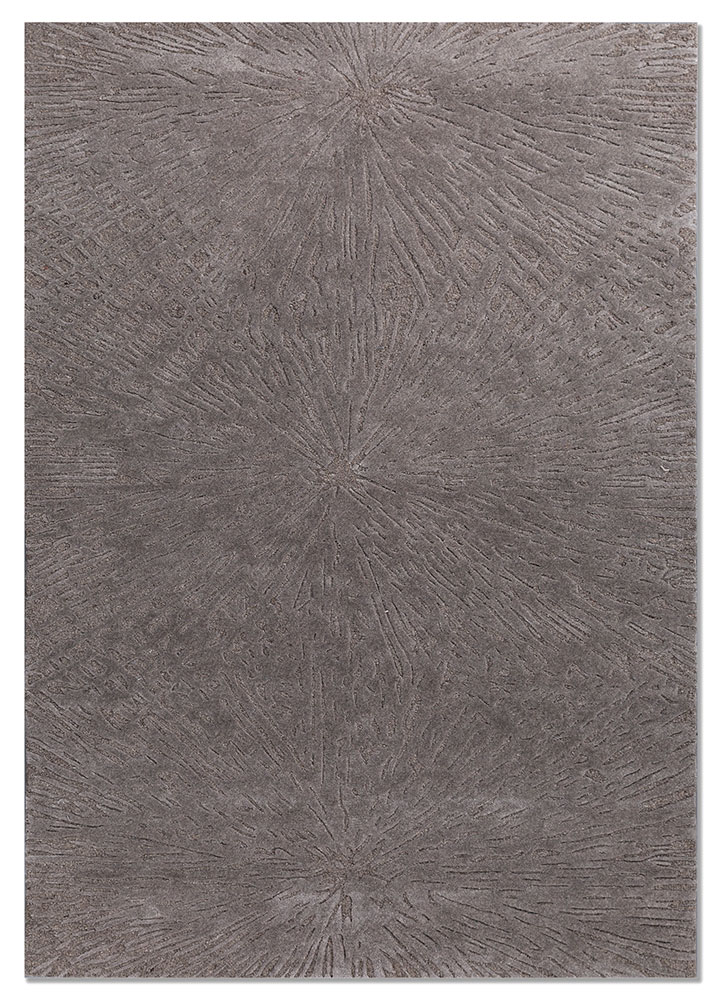 genesis grey and black wool and viscose hand tufted Rug - HeadShot
