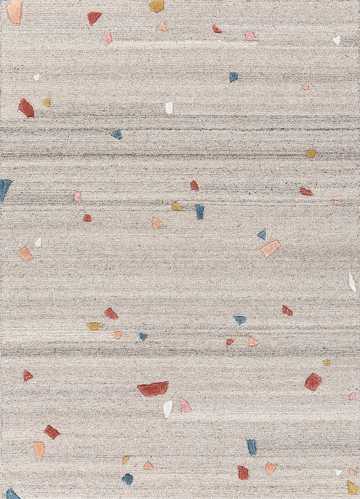 confetti ivory wool and viscose hand tufted Rug - HeadShot