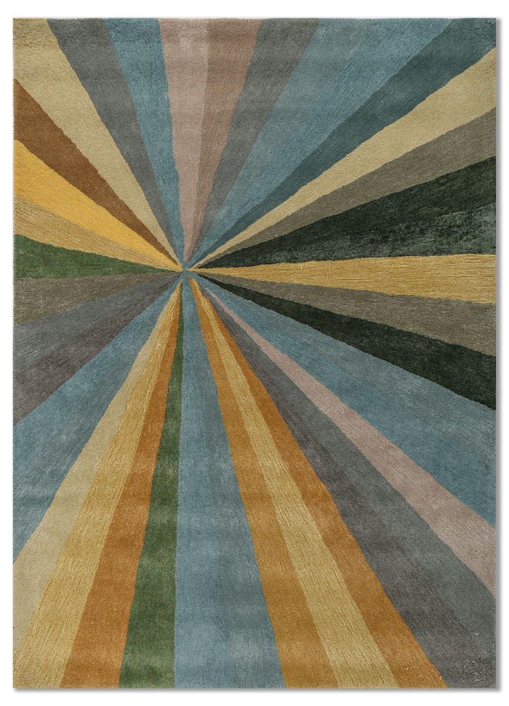 caliedo blue wool and viscose hand tufted Rug - HeadShot