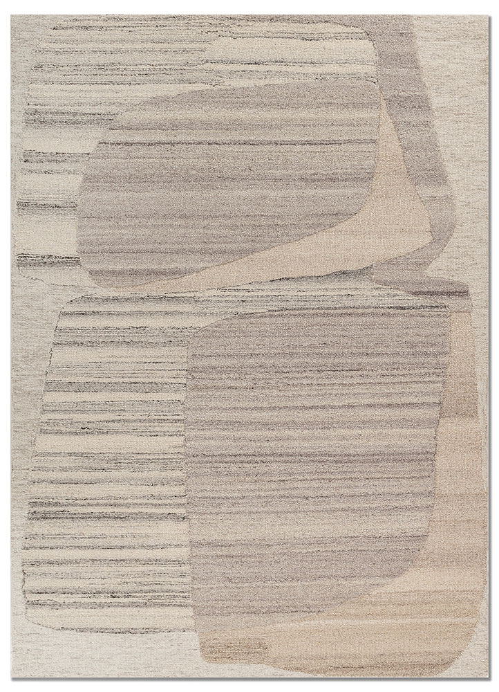modo grey and black wool hand tufted Rug - HeadShot