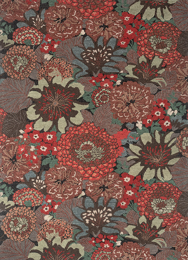 hacienda grey and black wool and viscose hand tufted Rug - HeadShot