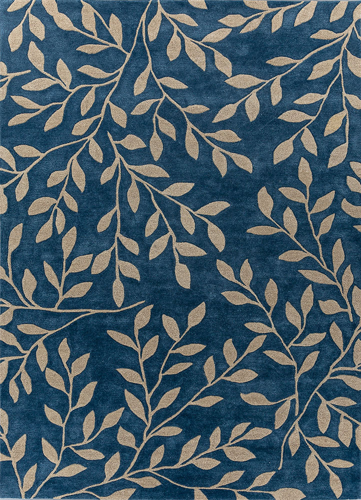 aurelia blue wool and viscose hand tufted Rug - HeadShot