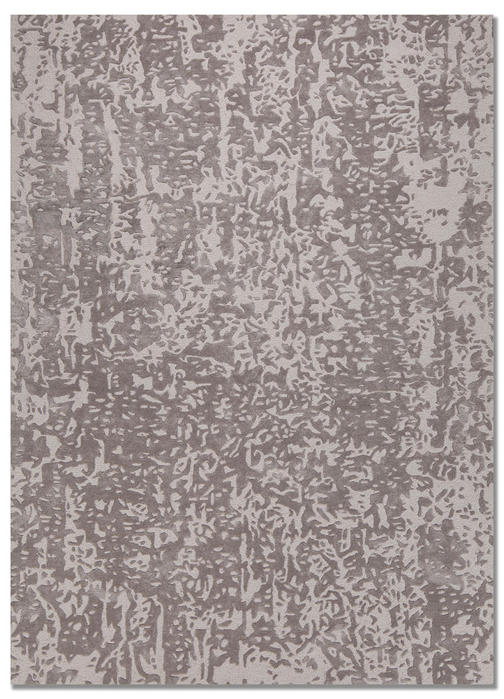 white noise ivory wool and viscose hand tufted Rug - HeadShot