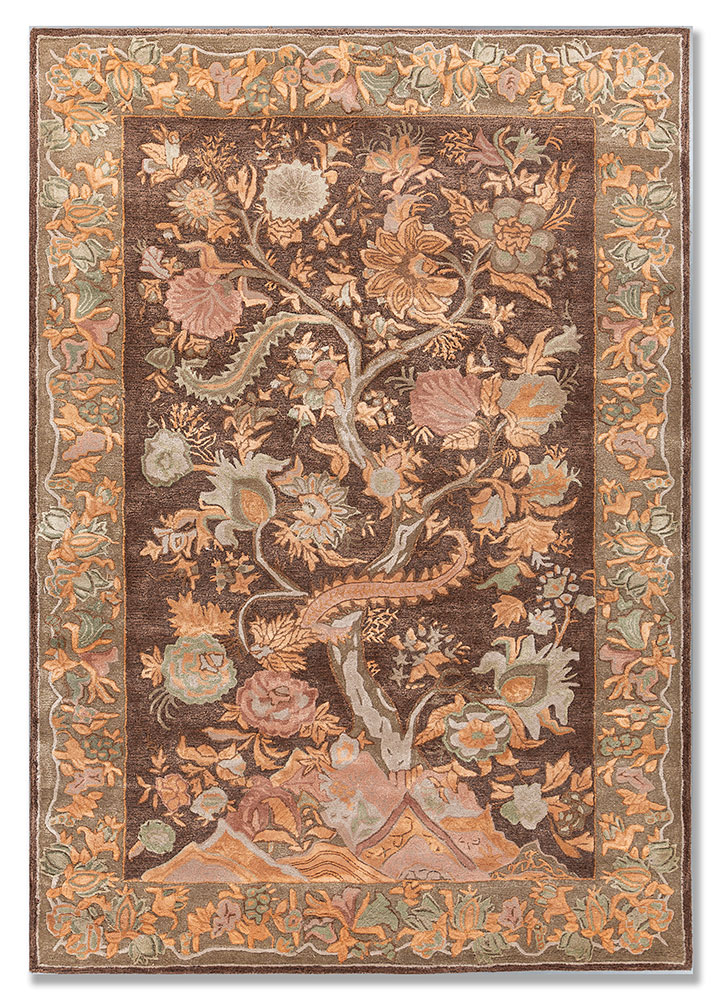 bodhi beige and brown wool and viscose hand tufted Rug - HeadShot
