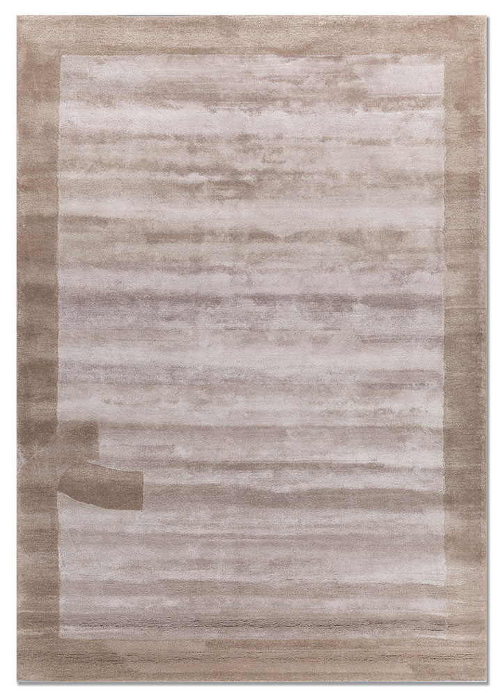cera beige and brown wool and viscose hand tufted Rug - HeadShot