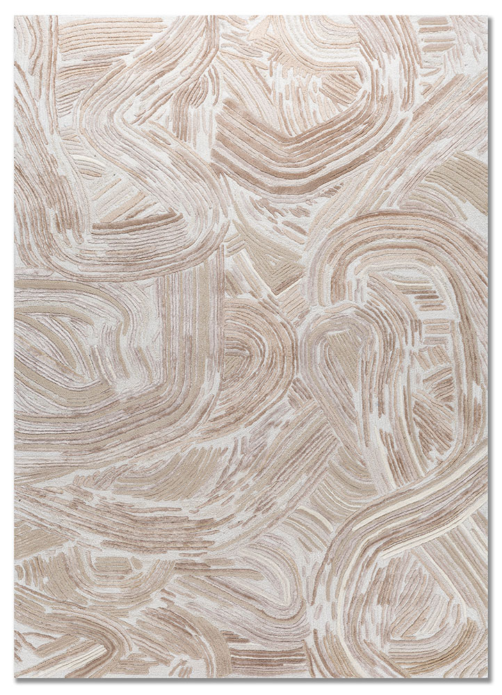 pathways ivory wool and viscose hand tufted Rug - HeadShot
