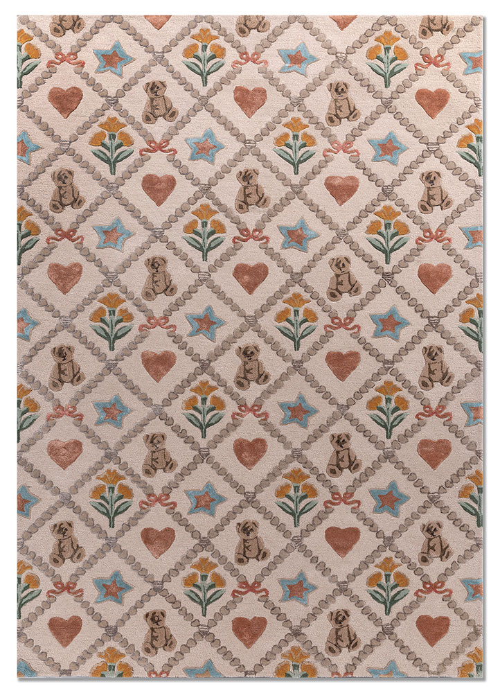 confetti ivory wool and viscose hand tufted Rug - HeadShot
