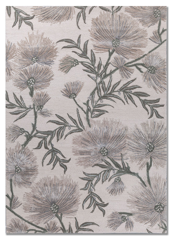 hacienda ivory wool and viscose hand tufted Rug - HeadShot